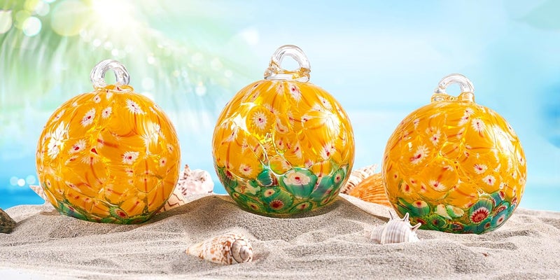 EUSTUMA Hand Blown Glass Witch Ball,Glass Ball Ornament Hanging Garden Gazing Ball Indoor Outdoor Home Décor. (6) - Image 5